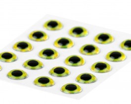 3D Epoxy Eyes, Holographic Yellow, 5 mm